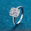 Sterling Silver Women's Ring with 1 or 2 Carat Moissanite Sugar Cube Design