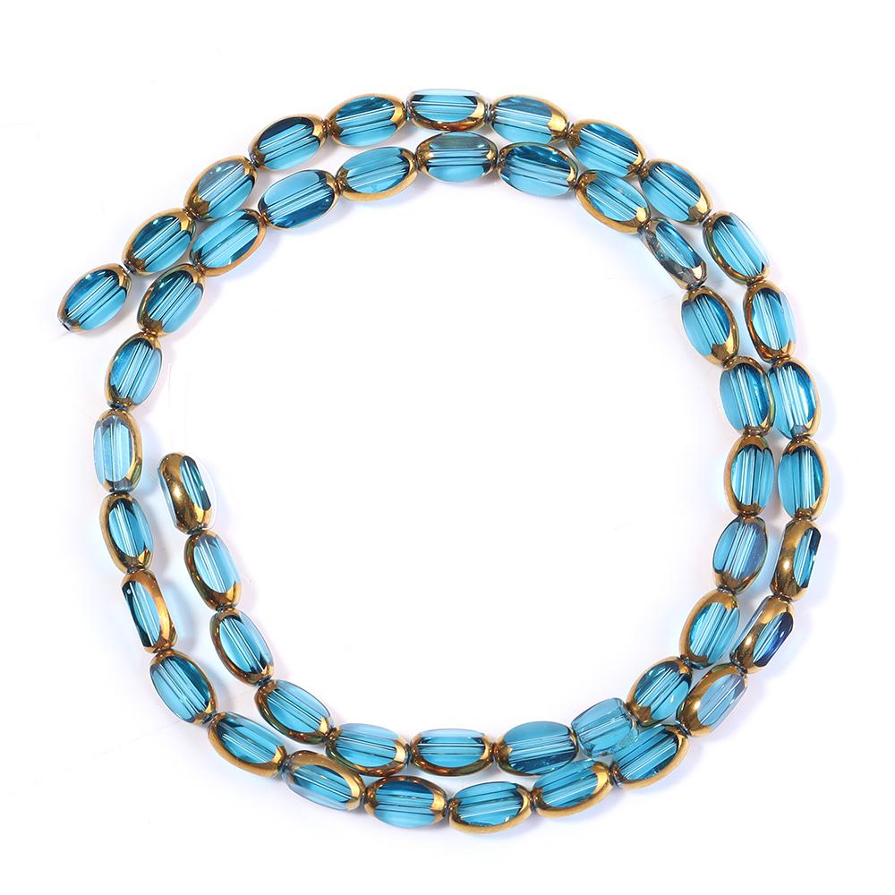1 Strand 4x7mm Faceted Oval Crystal Beads Colorful Loose Spacer Glass Rice Beads For DIY Handmade Bracelet Necklace Accessories