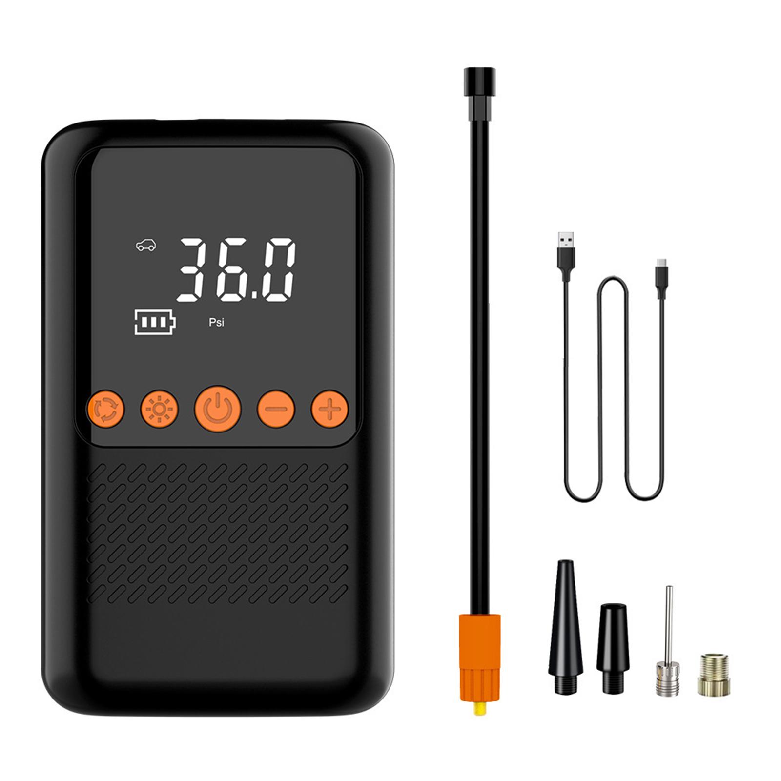 

Портативный воздушный компрессор, электрический автомобильный насос, автоматический насос для мотоциклов, накачивающий шины, цифровой манометр со светодиодной лампой