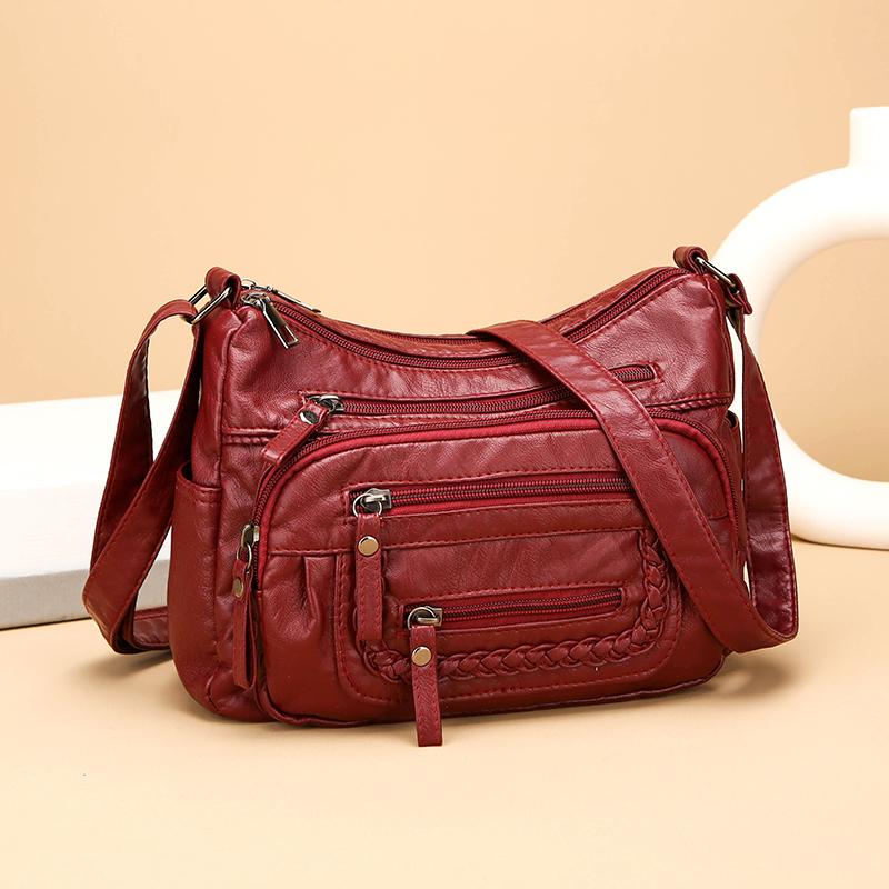 Damentasche Weiche Leder Mehrschichtige Schulter Umhängetasche Muttertasche