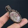 Rhodonite & Moonstone Gemstone Handmade Pure Copper Wire Wrap Jewelry Pendant