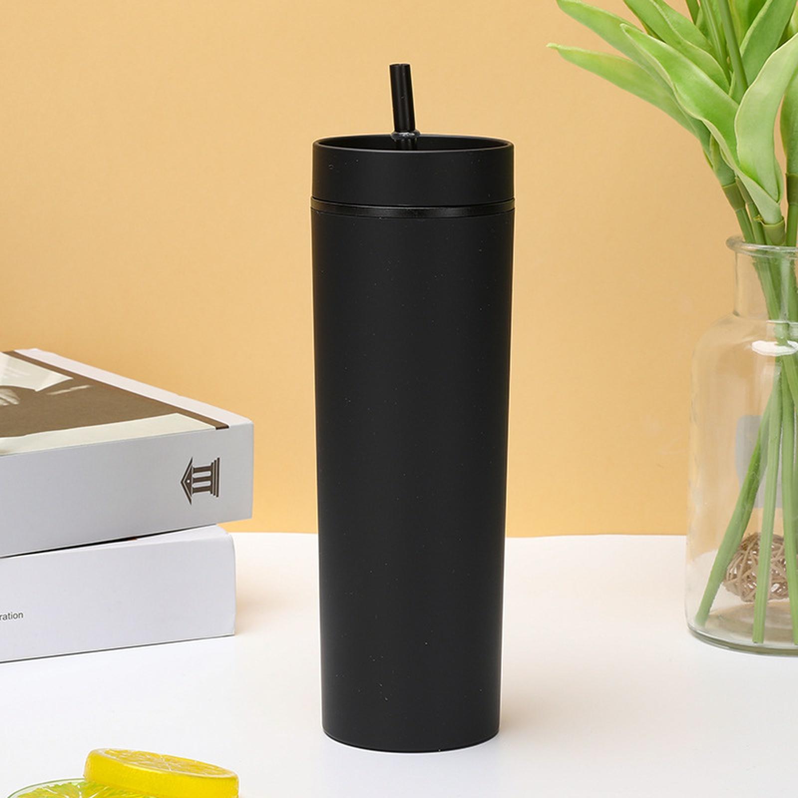 Double Layer Plastic Straight Cup Frosted AS Straw Cup Rubber Paint Travel Cup