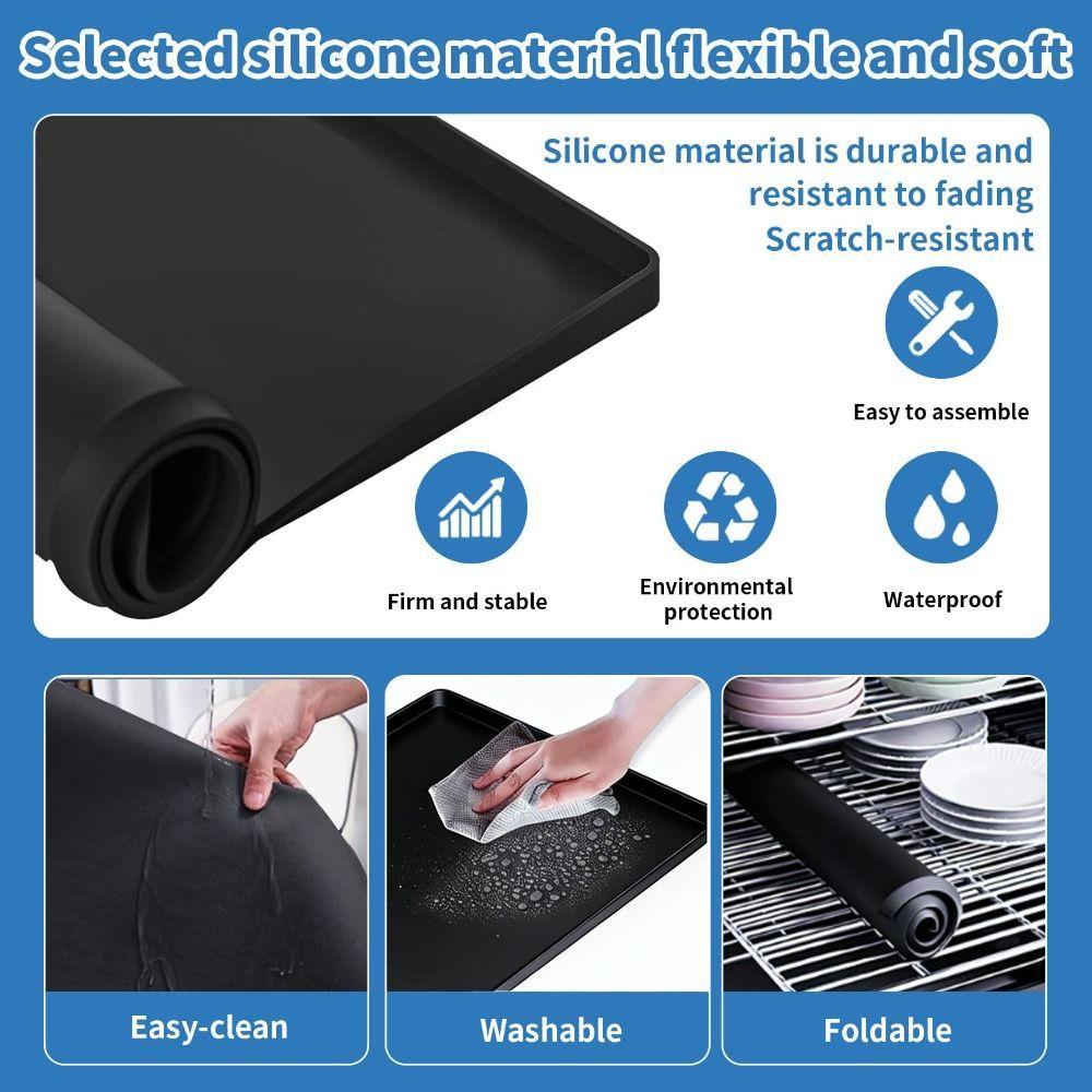 Raised Edge Washing Machine Drain Pan Anti Slip Floor Protector Water Dispenser Mat  Coffee Machine