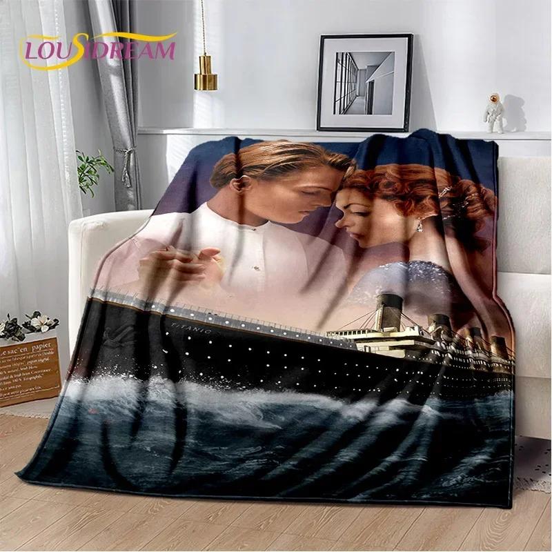Coperta Stampa 3D Poster Film Titanic, Morbida Coperta Plaid per Casa Camera da Letto Letto Divano Picnic Viaggio Ufficio Coperta Riposo Bambini