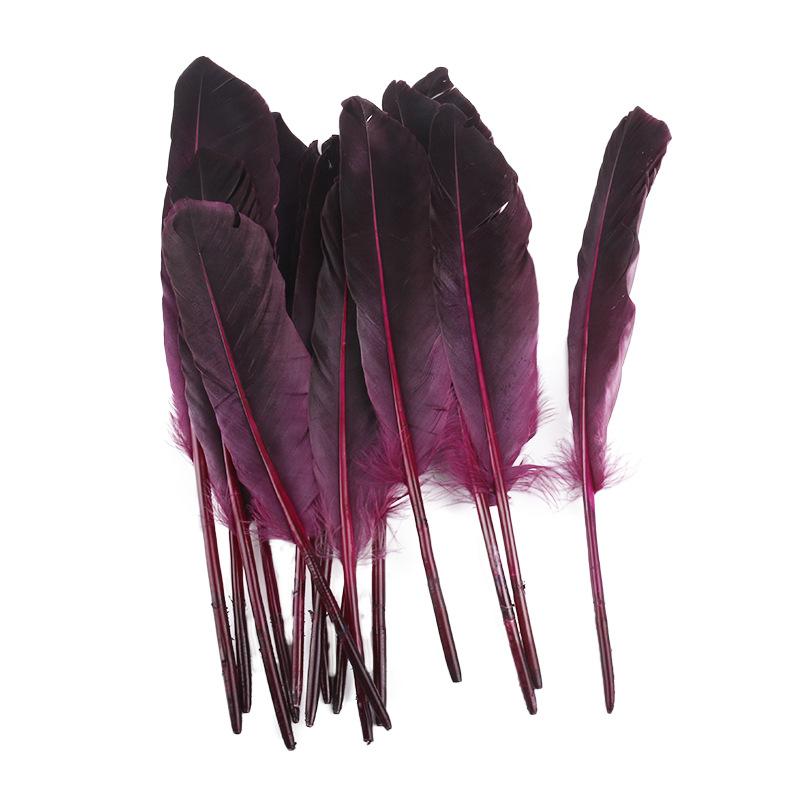 10Pcs Gray Knife Plume Feather Colored Feather Goose Feather Diy Jewelry Handicraft Feather Pen Decorative Material About 22-28Cm Long