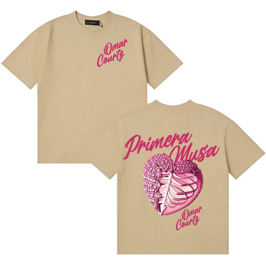 Rapper Omar Courtz Erste Muse Herz Grafiken Oberteile Unisex Damen Ästhetisches Gemütliches T-Shirt Übergroß Jugendliche Kurzarm-T-Shirt