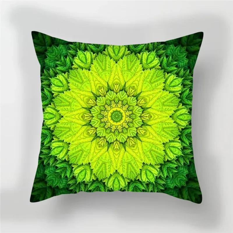 Home Decoration Pillow Case Contrast Flower Print Cushion Cover Car Office Gradient