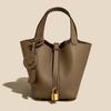 2025 Trending Women's Genuine Leather Cowhide Bucket Bag: Versatile, Top Layer Vegetable Tanned Handbag