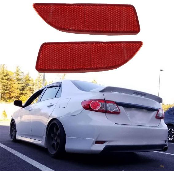 

1 Pair Car Rear Bumper Reflector, Brake Light Marker Compatible with Toyota Corolla 2011-2013, Replace To1184102, To1185102, 8191002130, 8192002030,