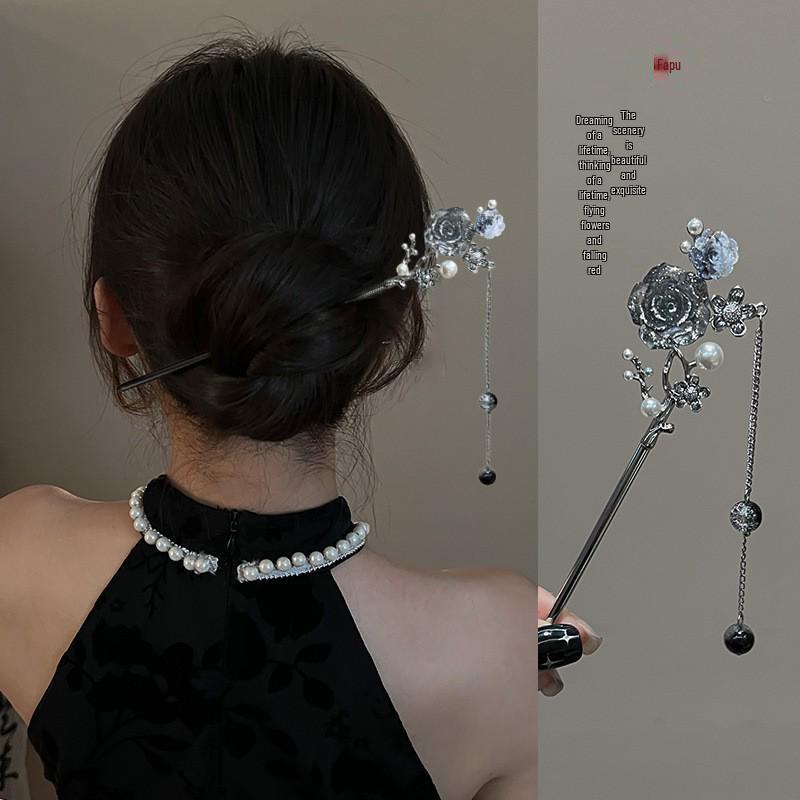 Tassel Flower Hairpin: Elegant Chinese Style Hanfu & Qipao Hair Accessory for Women