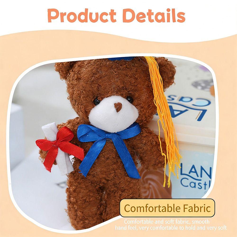 14cm Cute Stuffed Animal Doll Cartoon Graduation Bear Doll Doctor Bear Plush Toy Graduation