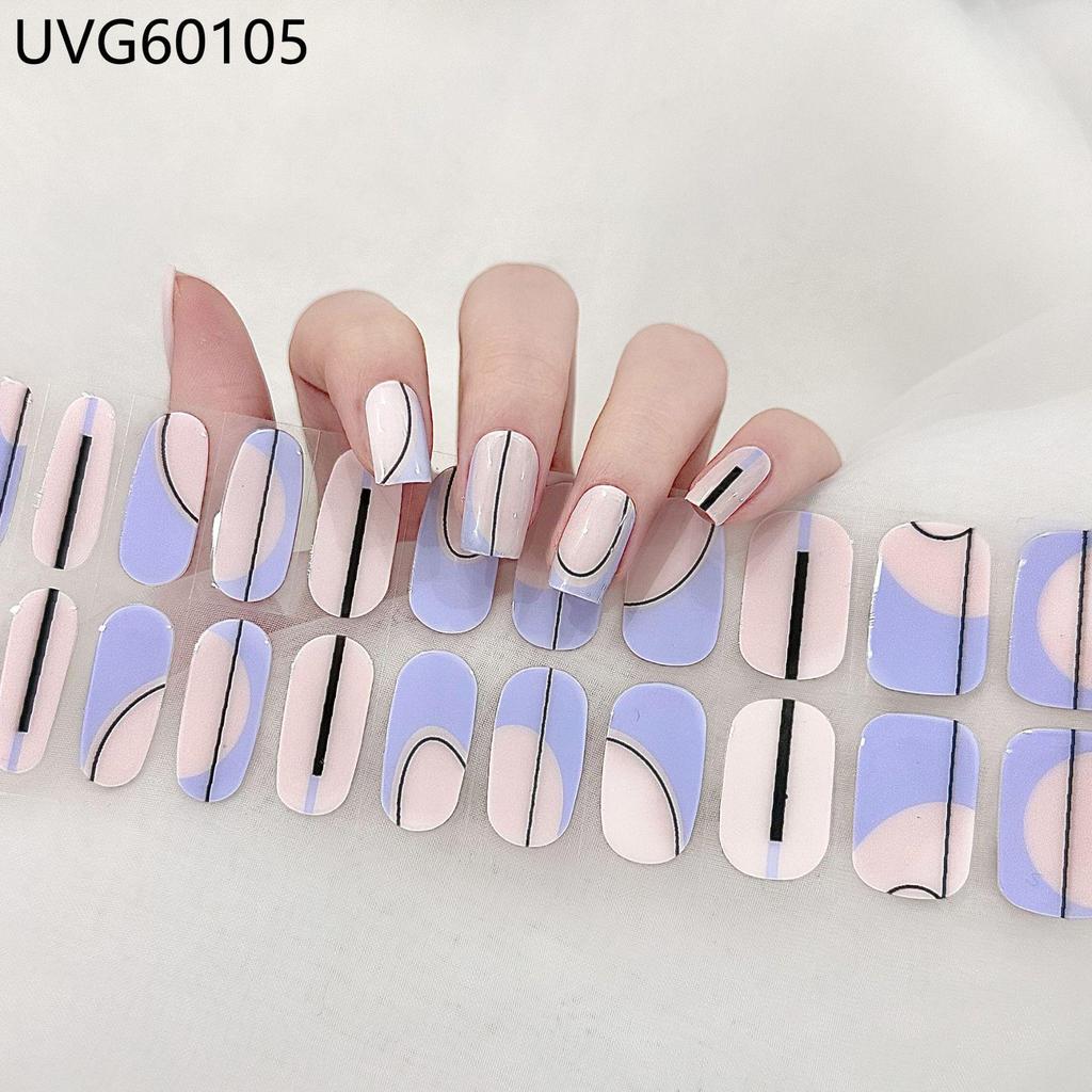 Transparent Nude UV Gel Nail Art Stickers: Semi-Cured, Semi-Baked Manicure Sheets
