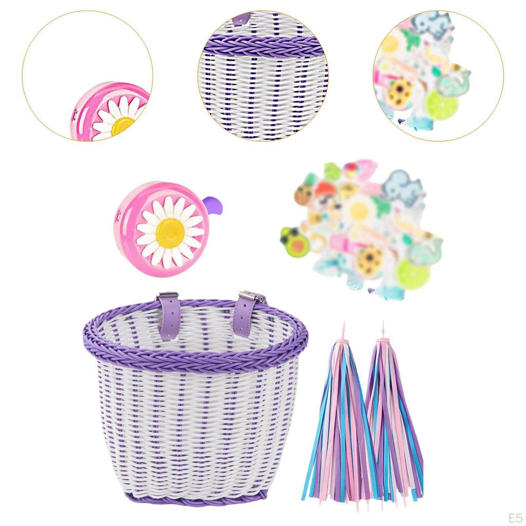 Cykelkorg Framtill Last Barn Retro Tillbehör Söt Praktisk Flätad Cykling Barn