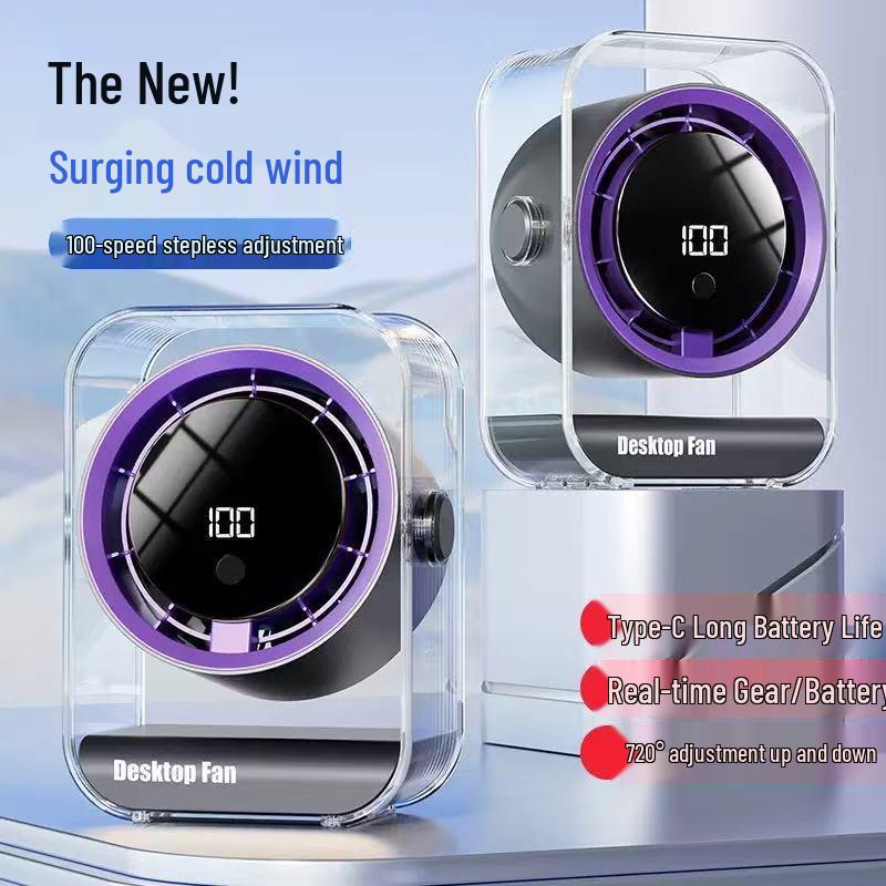 Compact Dual-Power Wall-Mountable Desktop Fan for Home, Dorm, or Office Desk