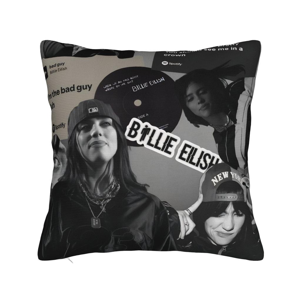 Billie Eilish Fan Merch Povlak na polštář Hit Me Hard & Soft Design alba Potah na polštář Oboustranně potištěný Pro hudební fanoušky Domácí dekorace