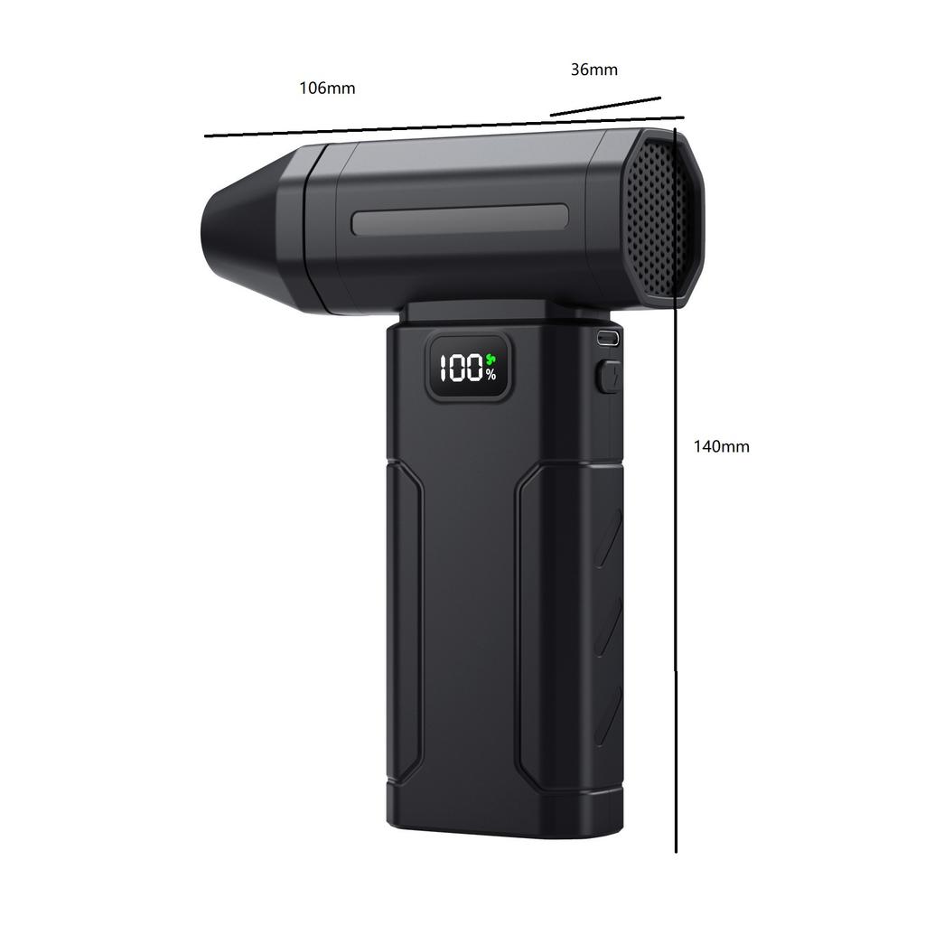 1 Pcs Car 100000RPM High Speed Turbo Violent Fan 5-Speed Handheld Blower Screen Display Automotive Accessories