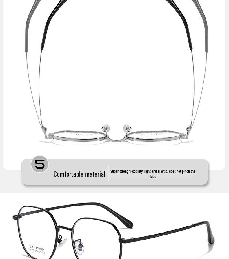 Retro Polygon Ultra-light Myopia Glasses Frame: Fashionable, Versatile, High-quality Metal Eyeglasses.