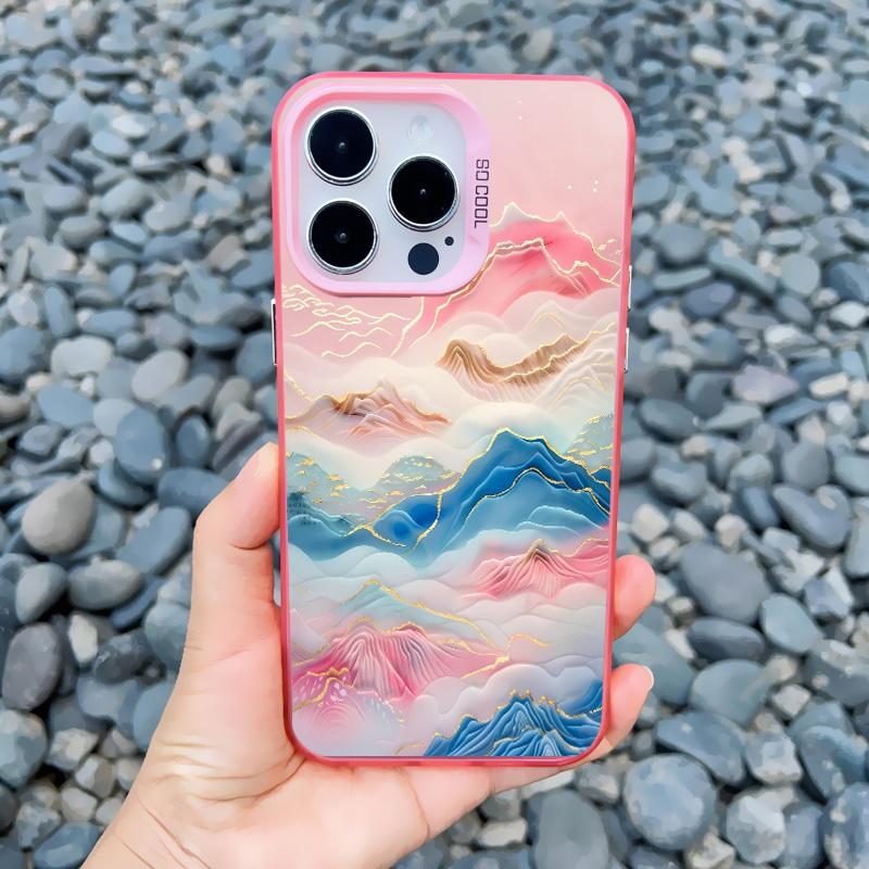 Durchscheinendes Rosa Wolkenmeer Laser Handyhülle Für iPhone 11 12 15 Pro Max 13 Mini 16 14 13 Pro Max Plus Stoßfeste Rückseite Fundas