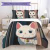Little white cat Pattern Bedding,Quilt Set Quilt Cover Pillowcase Home Birthday Gift (1*duvet cover+2*pillowcase,without core)XSJT0917513