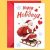 10PCS Christmas Greeting Cards Set with Envelopes, Cartoon Santa Claus Xmas Cards for Holiday Wishes & Gifts