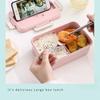 Microwave Lunch Box for Children Portable School Office Bento Box with Tableware Spoons Chopsticks Wheat Straw Food Box