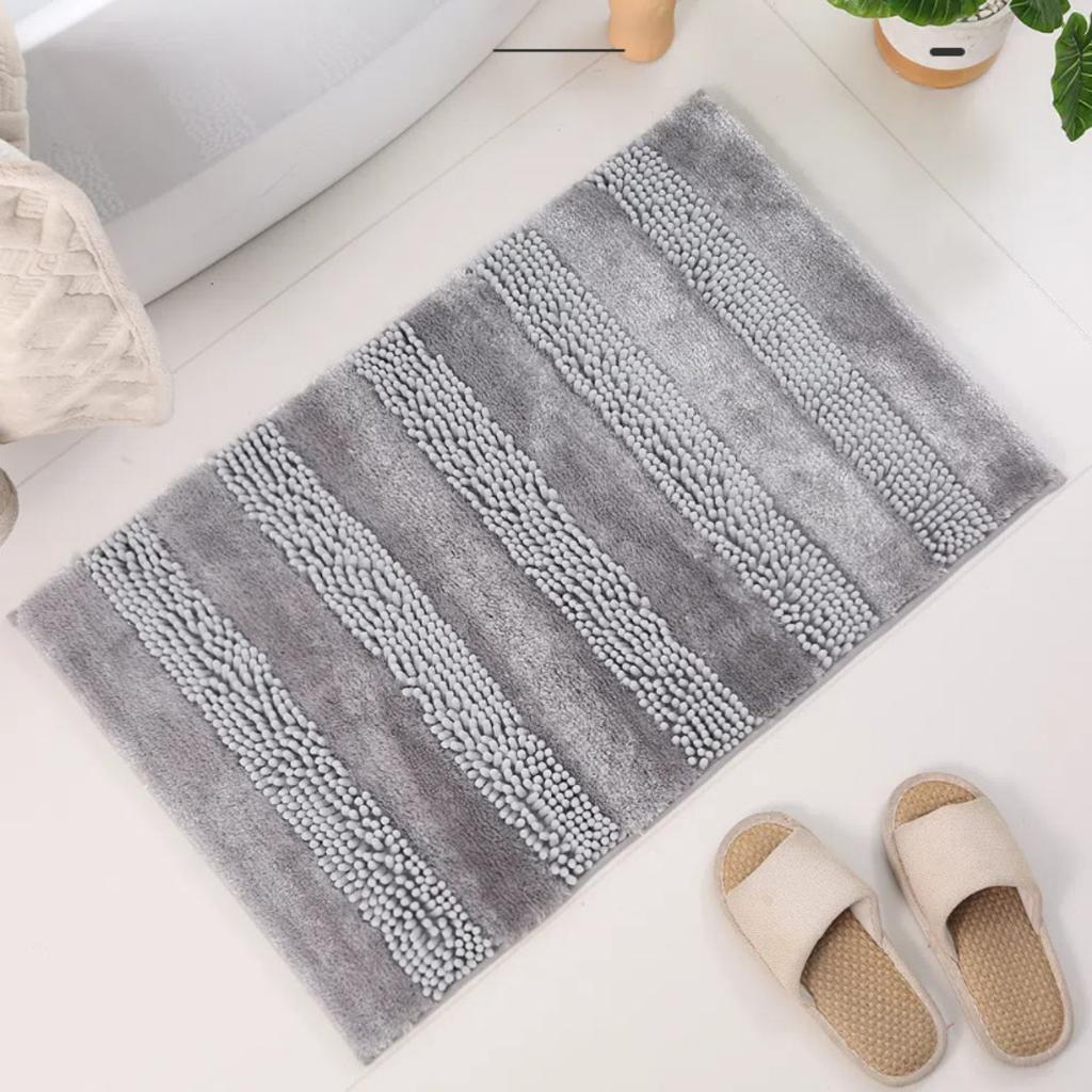 Chenille-Perlengarn-Badezimmer-Verdickungsmatte, rutschfeste Badteppiche im Waschbecken, Badewannen-Seitenbodenteppich, Duschraum-Fußmatte, Memory Foam 3D-Pad