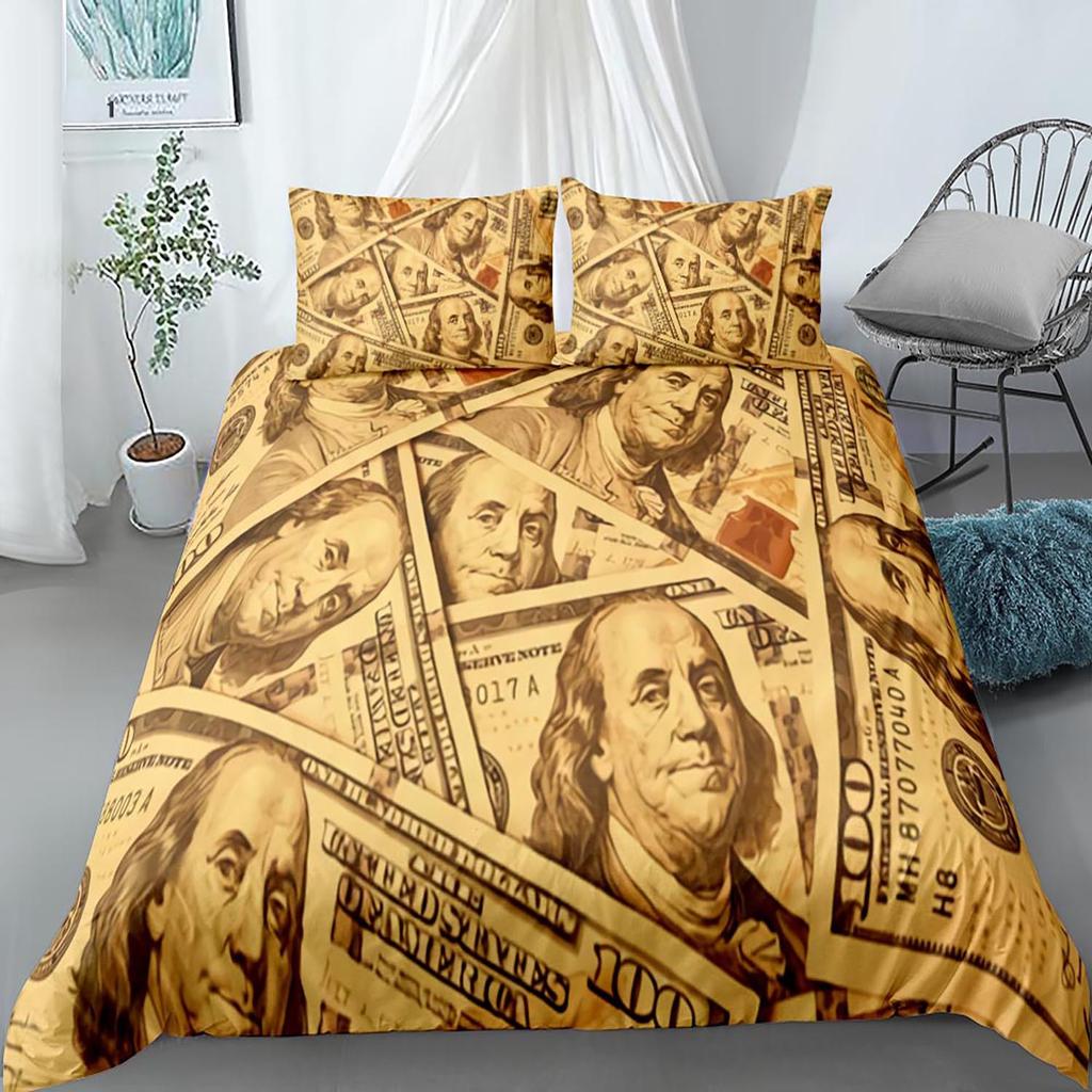 3D Home Textile Banknote Quilt Cover Digital Printing Three-Piece Digital Printing