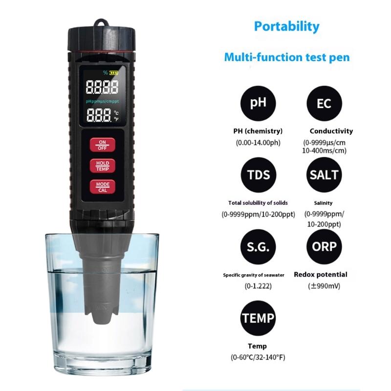 Water Quality Monitor Analyzers Tester LCD Color Screen Water Quality Testing Instrument Water Quality Analyzers