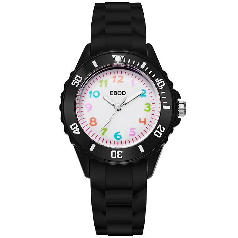 

Детские аналоговые часы для мальчиков и девочек с мягким силиконовым ремешком, красочные милые часы для детей, водонепроницаемые кварцевые наручные часы