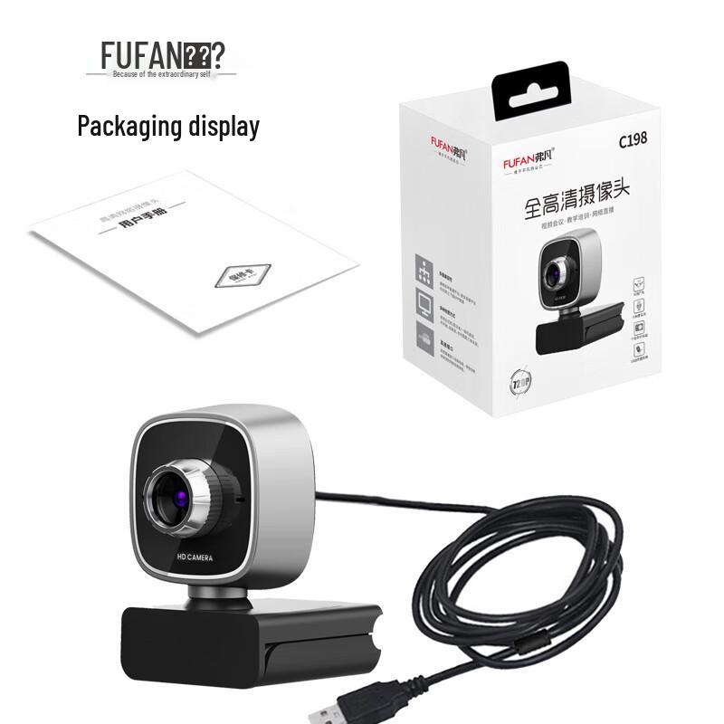 Fofan HD Computer Webcam with Built-in Microphone