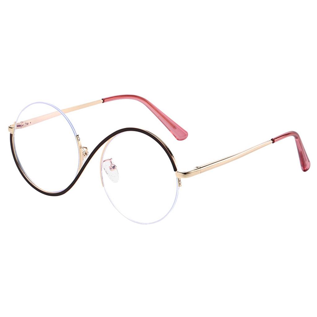 Yousheng Hexenbrille Ikonisches Design Flache Spiegel Leichter Metallrahmen S-förmige Bügel Runde Brille Halloween-Partys Requisite Cosplay-Brille