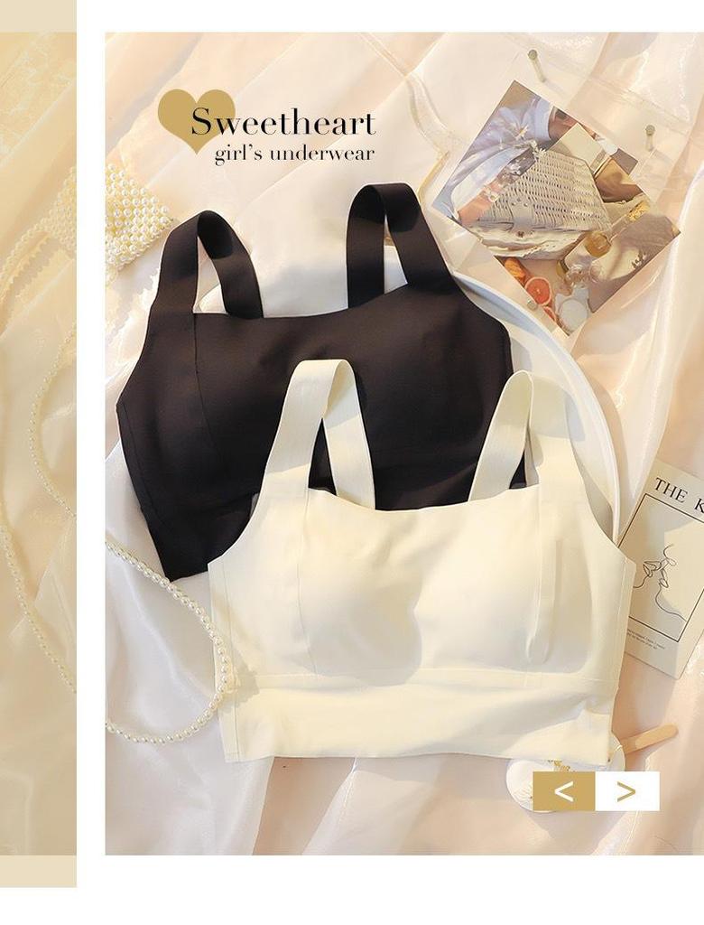Running Sports Seamless Shockproof Push-Up Wireless Bandeau Bra for Women