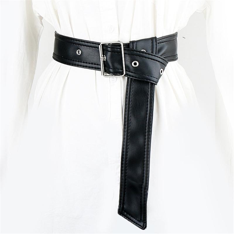 PU Belt Punk Leather Overcoat Waist Belt Women Trench Coat Belt Jacket Belt
