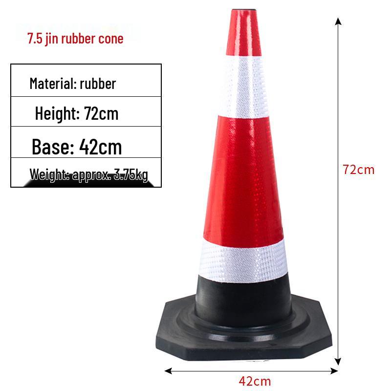 Anti-Collision Rubber Cone Parking Bollard - No Parking Warning Post