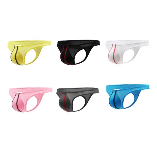 Men's G-Strings Sexy Pouch Bulge Underwear Seamless Hot T-Back Thong Butt-Flaunting Low Rise Stretchy Briefs