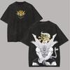 Cotton Mens Vintage Japan Anime Print TShirt Streetwear Harajuku Summer Black Short Sleeve Shirt Loose Cotton Tops Tees