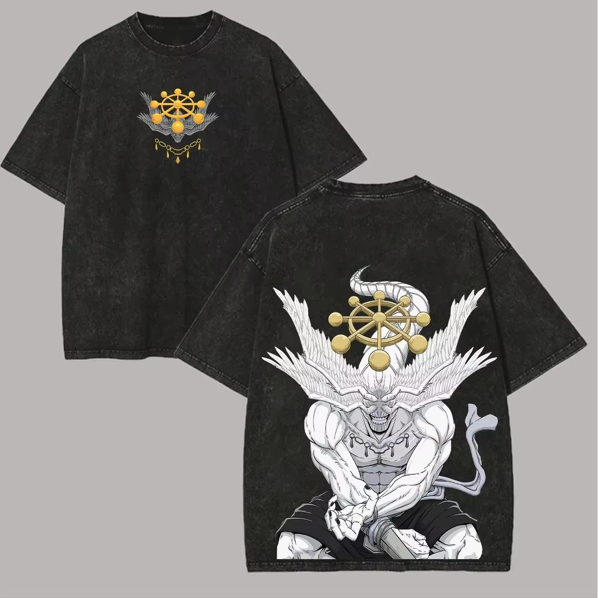 

Cotton Mens Vintage Japan Anime Print TShirt Streetwear Harajuku Summer Black Short Sleeve Shirt Loose Cotton Tops Tees L
