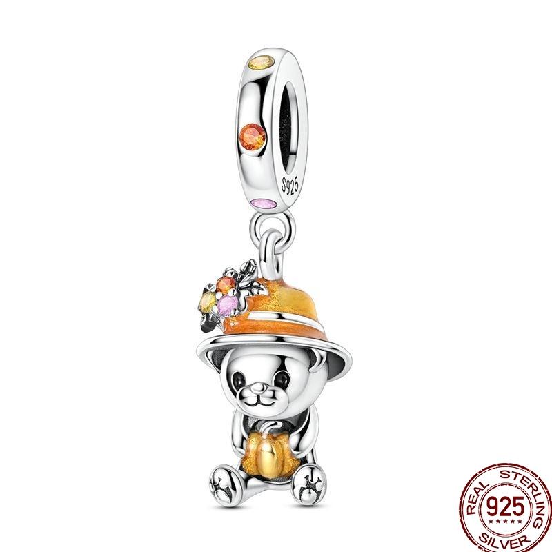 New Original Copper Elephant Cat Game Charms Bead Flower Baby Beads Fit 3Mm Bracelet Diy Jewelry Gifts For Women