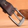 Men'S Pin Buckle Leather Belt, Casual Cowhide Wide Men'S Belt, Young And Middle-Aged Simple Belt