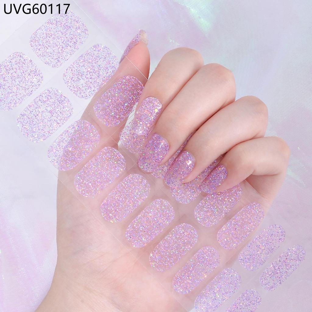 Transparent Nude UV Gel Nail Art Stickers: Semi-Cured, Semi-Baked Manicure Sheets