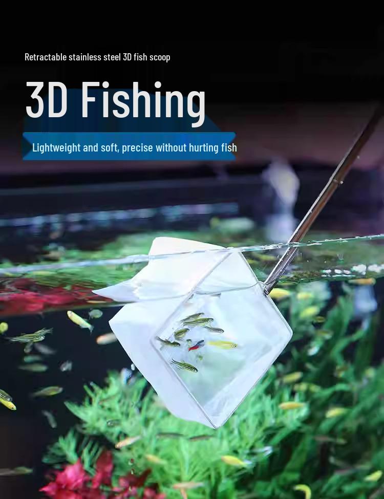 Stainless Steel Retractable Fishing Net for Aquariums and Tropical Fish
