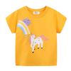 Jumping Meters 2-7T  New Unicorn Girls T Shirts Summer Children's Clothes Short Sleeve Kids Tees Tops Baby Costume Shirt
