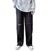 Men Pants Zipper Detachable Solid Color Elastic Waist Drawstring Loose Streetwear American Temperament Straight Wide Leg Cargo Pants Men Clothes