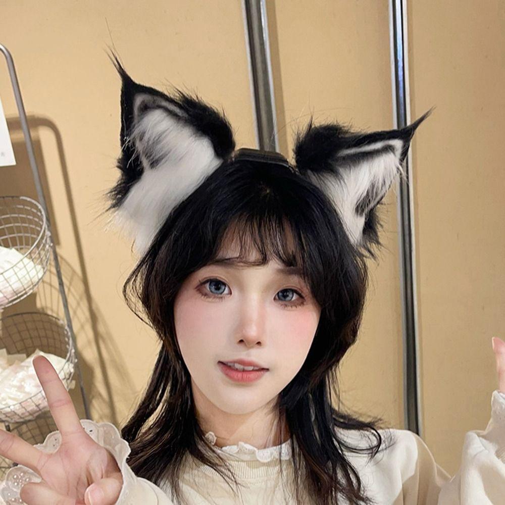 Fluffy Electric Fox Ear Headband Rechargeable Cosplay Headpiece Anime Accessories