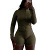 Sports 2 Piece Outfits Long Sleeve Full Zip Slim Fit Jacket and High Waisted Tight Shorts Sexy Casual Yoga Gym Daily Wear Matching Set for Women