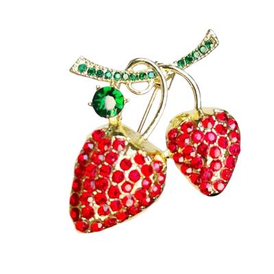 Spilla Elegante a Forma di Fragola Gioiello in Lega per Uso Quotidiano Eventi di Lavoro Regali
