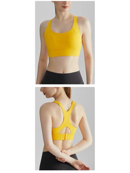 CD High-Impact Sports Bra: Shockproof, Antibacterial, One-Piece Design with Adjustable Straps