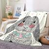 1pc Bunny Hearts Lightweight Flannel Blanket, Comfortable and Warm Blanket, for Office and Camping Sofa Bed, Livingroom017