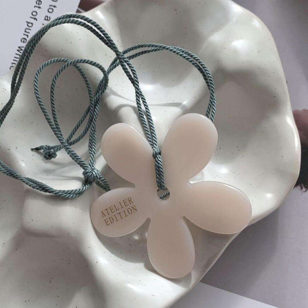 Chain Long Chain Necklace Choker Sweater Chain Retro Acrylic Flower Necklace  Birthday Gift