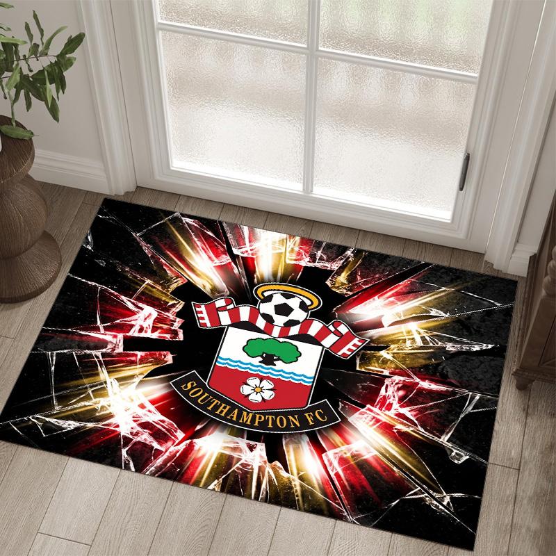 Southampton Football Design Crystal Velvet Carpet Cozy Non?Slip Printed Rug For Bedroom Living Room Entrance